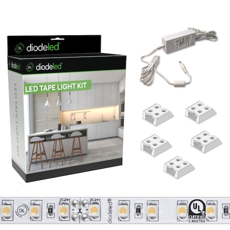 Diode Led BLAZE LED Tape Light Kit, 24V, 100lm, 4000K, plug-in DI-KIT-12V-BC1PG60-4000